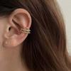 Rhinestone Round Clip Earrings Set Women Earrings Korean Style Ear Cuff Pearl Ear Bone Clip