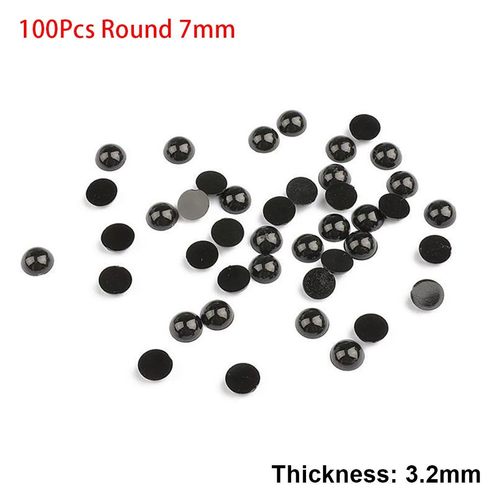 100-500Pcs New 3-8mm Half Round Beads Black Round Plastic Eyes Accessories DIY Crafts Eye Bead Children