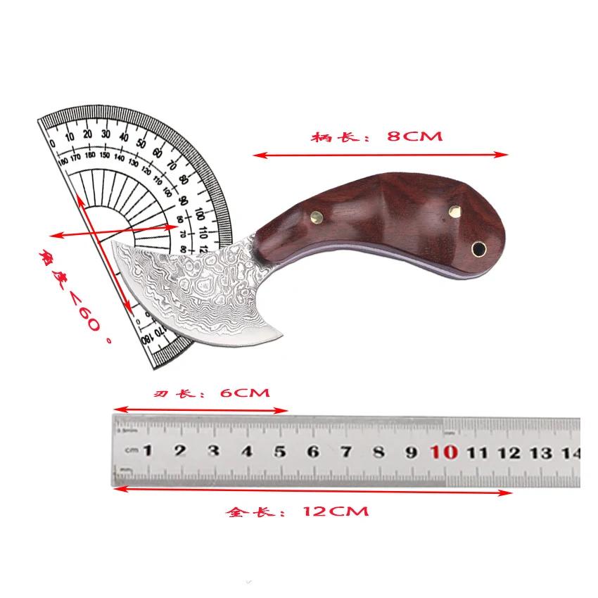 Damascus Steel Sandalwood Handle Survival Household Outdoor Camping EDC Utility Knife