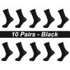 10Pairs/Lot Men Socks Combed Cotton Black Casual Business Breathable High Quality Man Sock New For Male Plus Size EU38-48