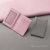 COGURE Card Case Genuine Leather Shrink Calf Leather Thin Bifold Unisex Gift Box Included Window Pocket [COGURE] Greige+Pink