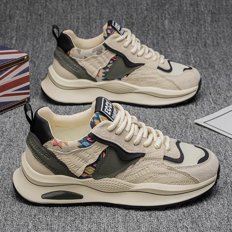 Мужская обувь весна новая толстая подошва увеличивающая рост кроссовки для папы нескользящие и износостойкие спортивные кеды мужская модная повседневная трендовая обувь