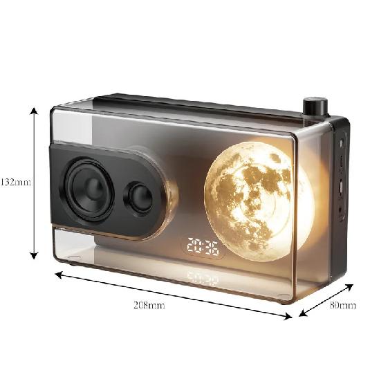 Bluetooth-колонка Glow-Moon – Ночник, Будильник, Белый шум и Беспроводная колонка в Стильном акриловом дизайне