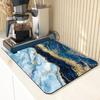 1Pcs Marble Rubber Drying Mat With Retro Coffee Tableware For Coffee Shop Kitchen Carpet Tableware Durable Diatom Mud Table Mat Pet Mat Coffeeware