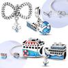 Travel Charm Blue Cruise Ship'S Anchor Copper Pendants Fit Diy Original Bracelet Necklace Fashion Party Jewelry