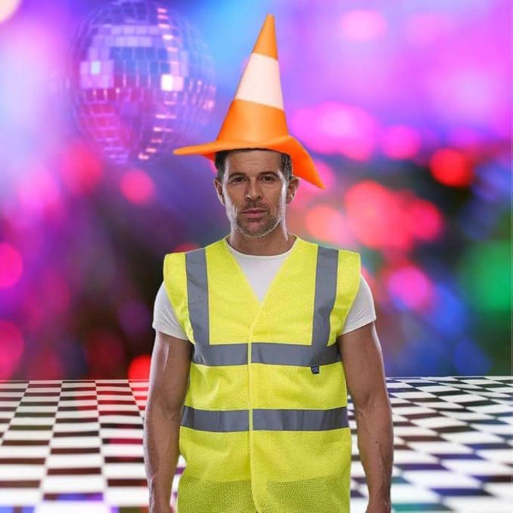 Foldable Design Conical Hat Stage Hat Party Hip Hop Hat Funny Traffic Cone Hat Stage Performance