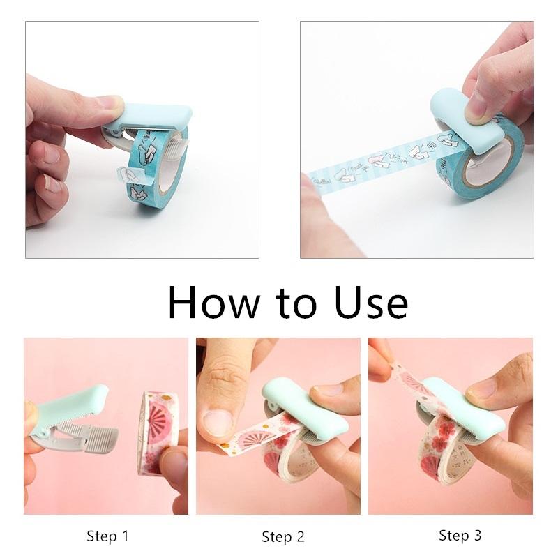 1pcs Color Masking Tape Cutter Mini Portable Dispenser for 6-30mm Paper Washi Tapes Stickers Home DIY Diary Album A6595