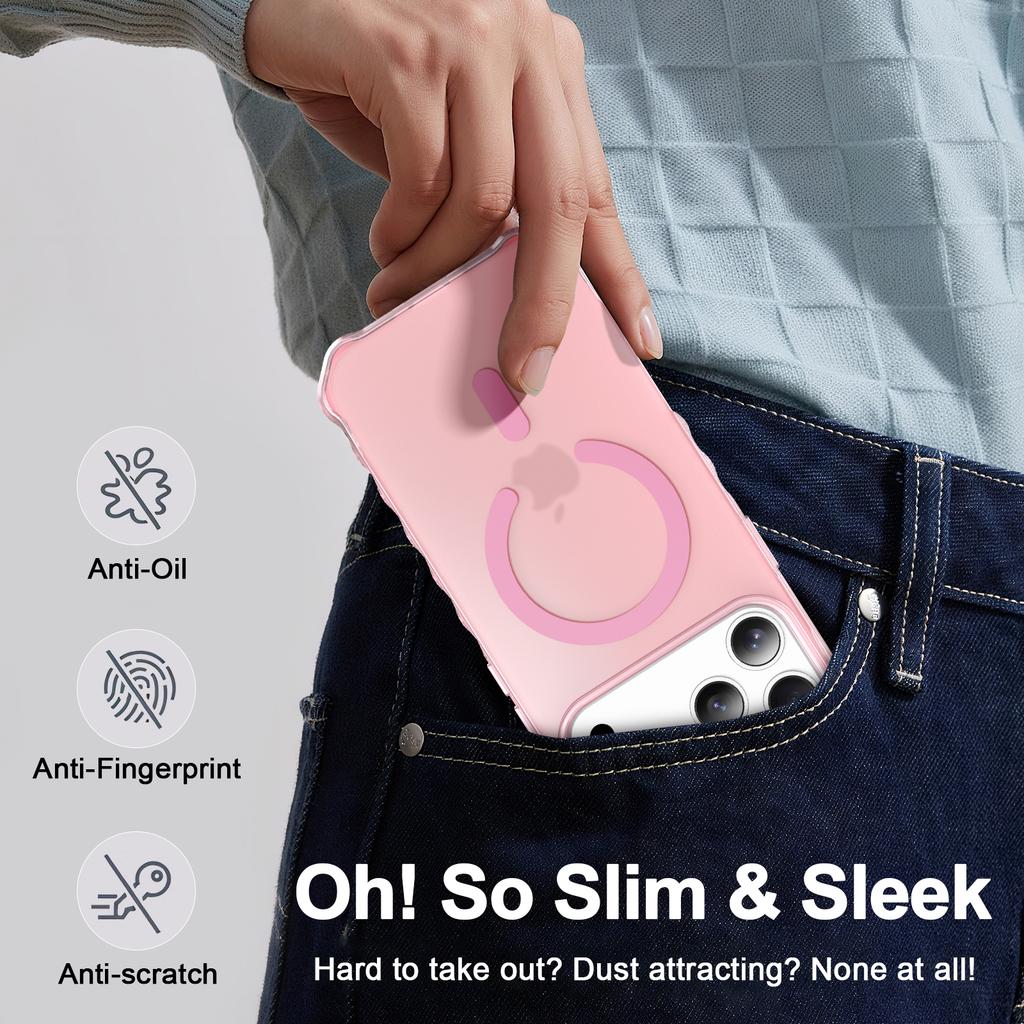 For iPhone 17 Pro Case Compatible with MagSafe Small Wavy Edge PC+TPU Phone Cover