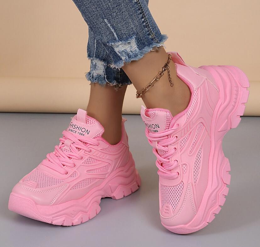 Женские 2025 Весна Осень Лето Дышащие Кроссовки на Платформе Повседневные Сетчатые Легкие Спортивные Кроссовки для Бега