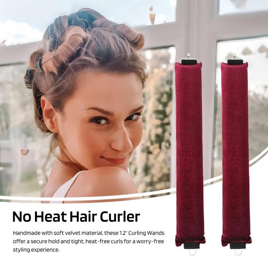 3Pcs/Set No Heat Hair Curler with Hooks Women Overnight Sleeping Curls Headband Curling Rod Soft Hair Roller Lazy Girls Long Hair Curling Styling Tool