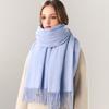 100 Pure Wool Scarves Women's Winter High-end Cashmere Oversized Shawl Gift