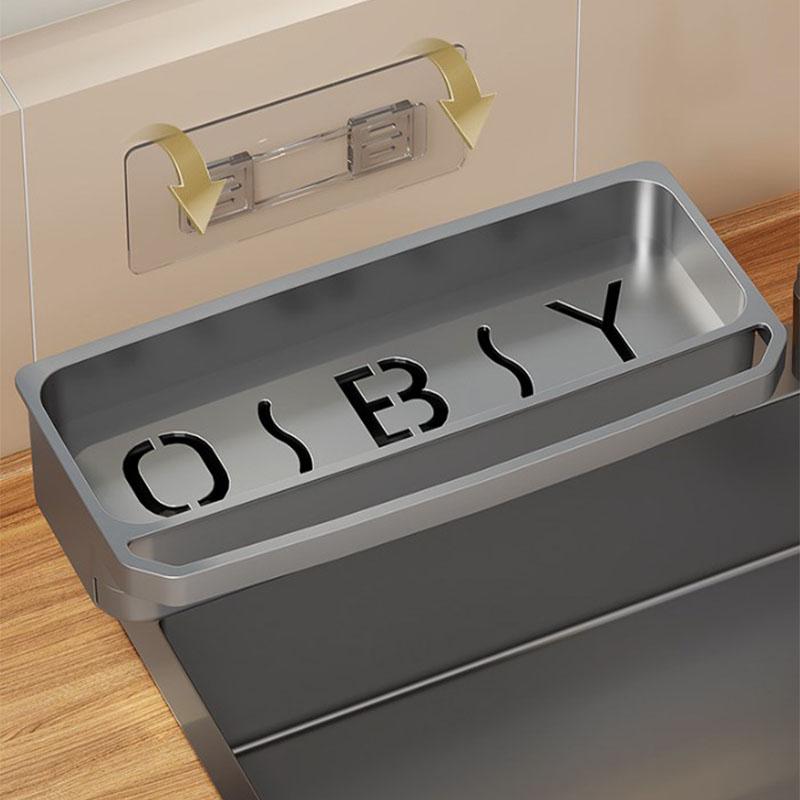 Кухонная полка для хранения смесителя, регулируемая, без отверстий, сушилка с поддоном, полка для раковины, настенная полка для хранения губок