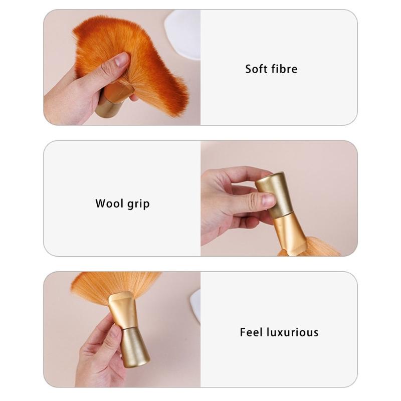 Neck Duster Brush for Hair Cutting,Removes Loose Hair from Neckline and Ears Professional Barber Badger Brush Unisex