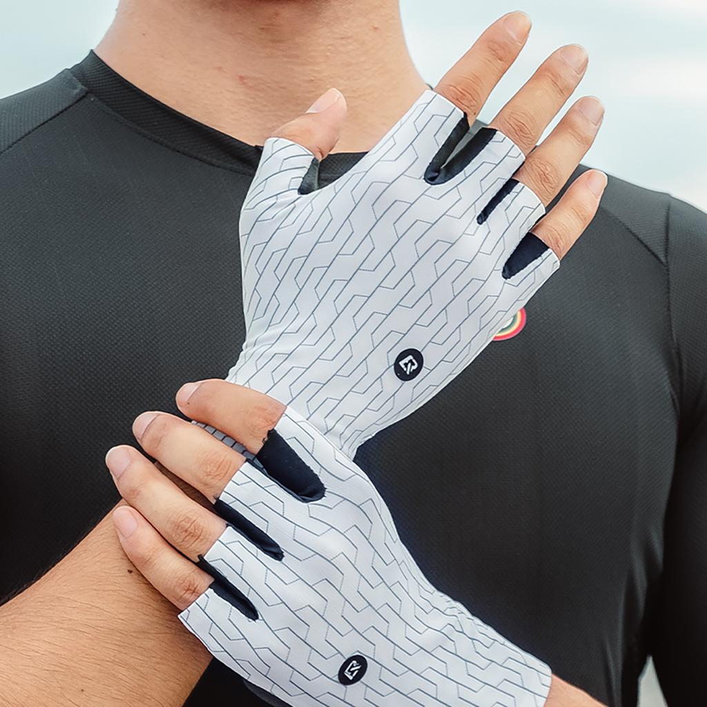 Road cycling gloves size XL - white and black