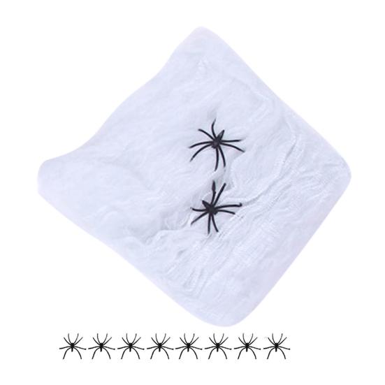 Colorful Halloween Spider Web Stretchable Cotton Cobwebs Elastic Scary Party Scene Props for Halloween Christmas Eve Parties