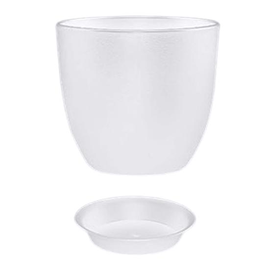 Цветочный горшок с поддоном Пластиковый горшок для растений с дренажными отверстиями Современный декоративный кашпо для комнатных и уличных растений Садовые комнатные растения