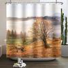 Осенний лес Натуральная сцена Занавеска для душа для ванной Осенний клен Растения Сельский пейзаж Тыква Водонепроницаемая занавеска для душа