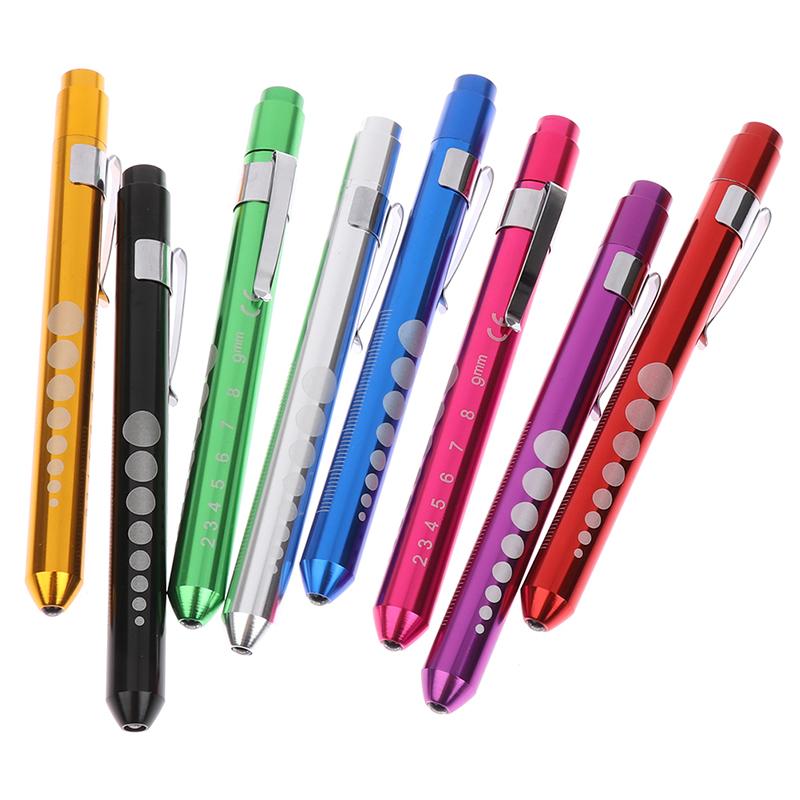 LED Flashlight Work Light First Aid Pen Light Torch Lamp Pupil Gauge Measurement