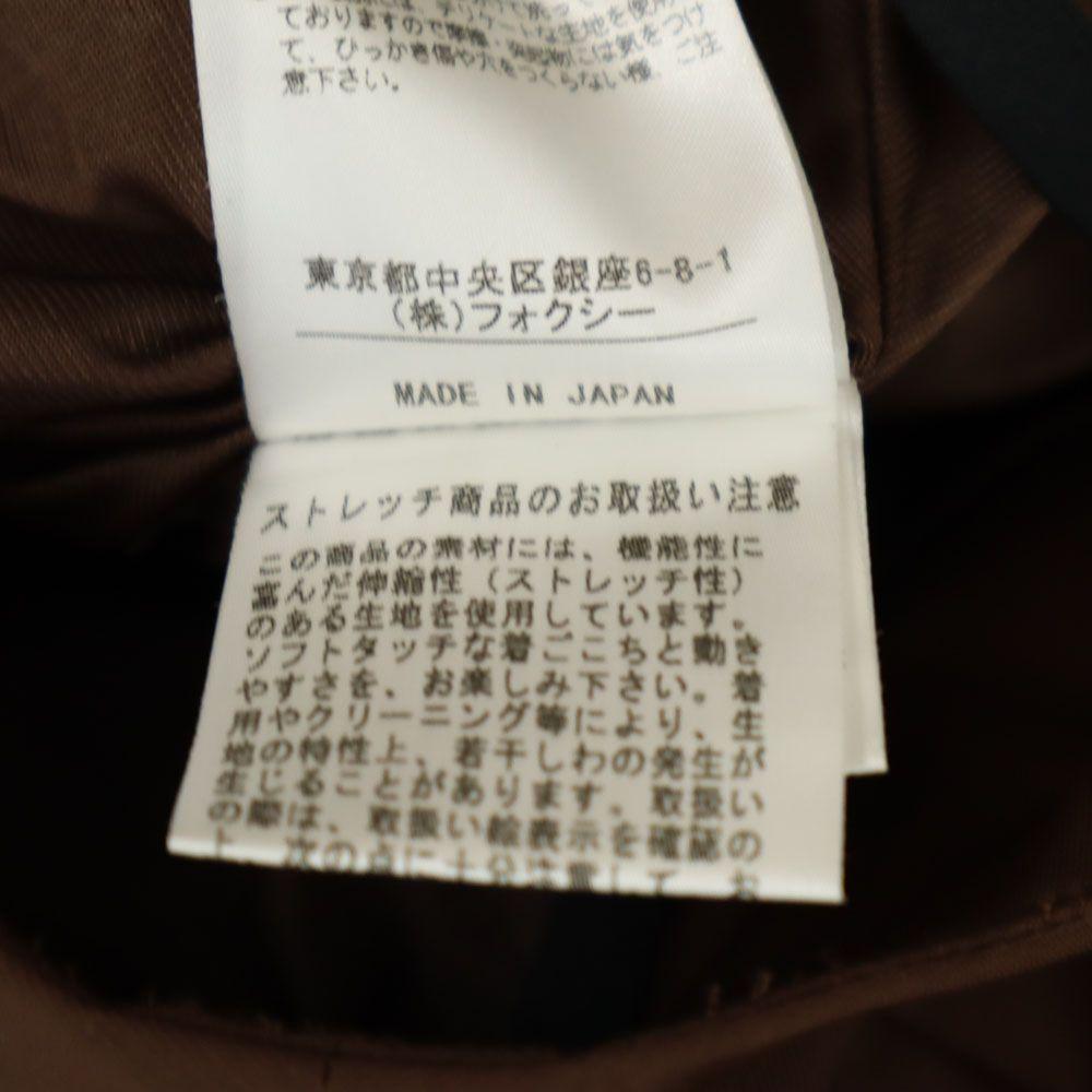 FOXEY NEW YORK made in Japan Mini length Pleated skirt 38 Brown Back zip Women Used