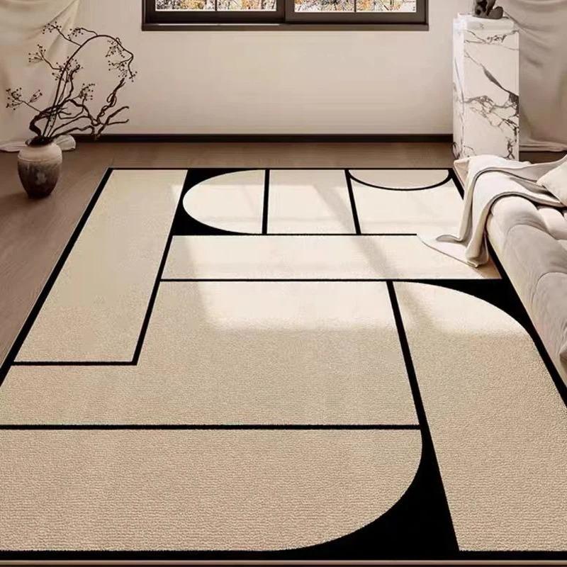Modern Style Carpets for Living Room Large Area Bedroom Decor Black and White Carpet Soft Rug Easy To Clean Minimalist Mat