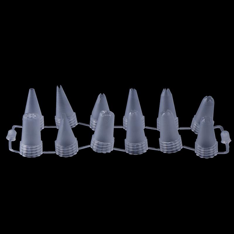 12Pcs/Set Plastic Icing Piping Cream Confectionery Nozzle Tips Cake Decor Tools