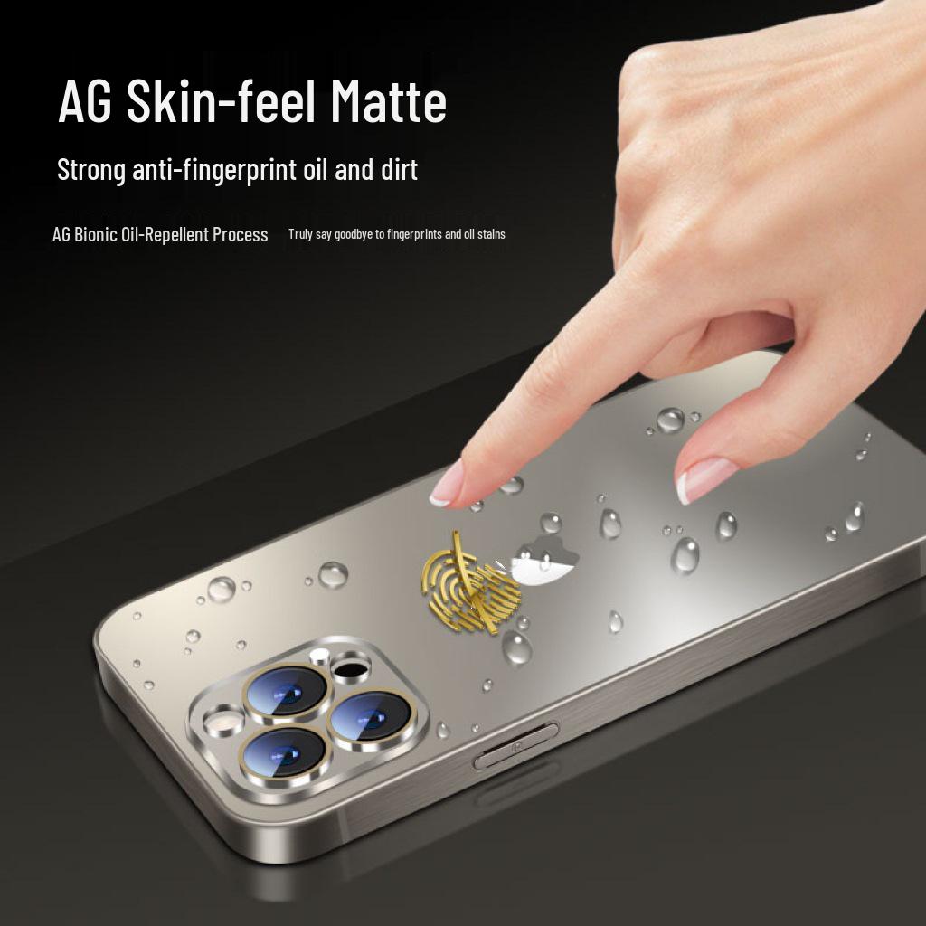 AG Матовый титаново-золотой чехол для iPhone 17 Pro Max со шлифованными краями - Совместим с iPhone 14/15/16