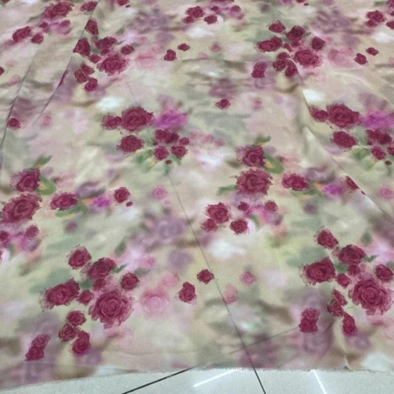 100x150cm Floral Printed Style Fabric Summer Silk Chiffon Fabric for Diy Sewing Soft Comfortable Dress Shirt Pajamas Pants