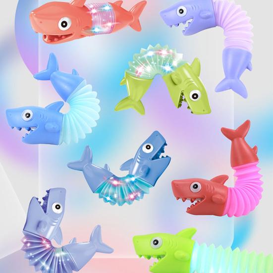 Dinosaur Telescopic Tube Toy Free Transformation Fun Battery Operated Lighting Stress Relief Kids Dino Animal