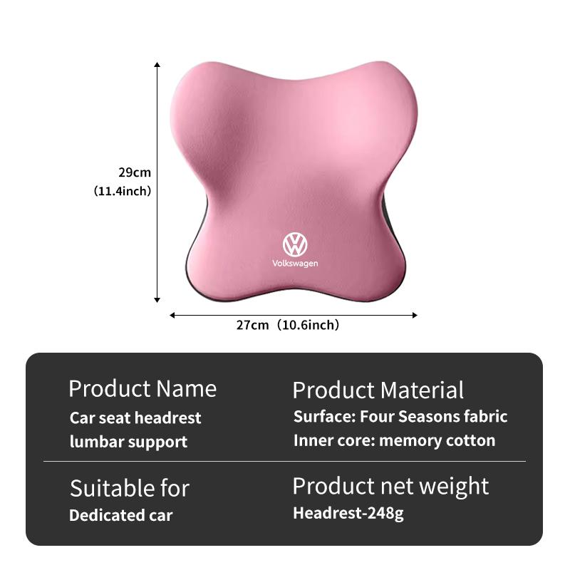 Universal Car Neck Pillow Lumbar Support Kit Seat Headrest For Volkswagen VW Polo Jetta Sagitar Magotan Passat B5 B6 B7 CC zj2