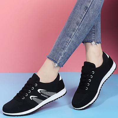 Черные парусиновые туфли для женщин, повседневные, модные, нескользящие, одинарные туфли