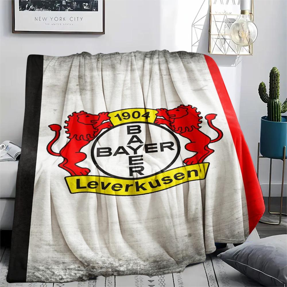 1Pc Bayer 04 Leverkusen Print Flannel Blanket High Quality Warm Comfortable Cover for All Seasons Perfect for Gifts Home Decor