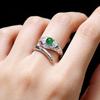 Yang Green Jade Spirit Snake Adjustable Women's Ring - Elegant Design, Versatile and Luxurious Jade Inlay.