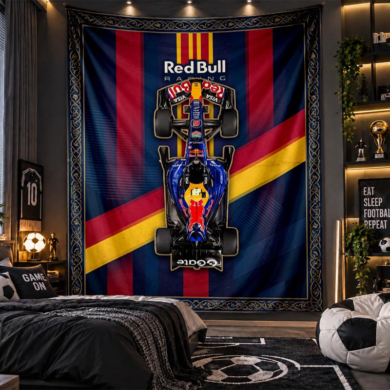 Настенный гобелен с принтом Red Bull Racing, тканевое панно для гостиной, спальни, домашнего декора