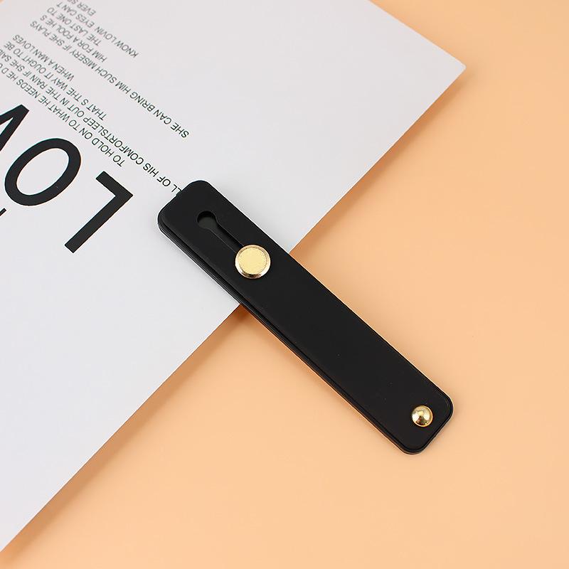 Mobile Phone Push-pull Ring Buckle Holder, Expandable and Simple Adhesive Solid Color Silicone Wristband Holder, Anti Drop