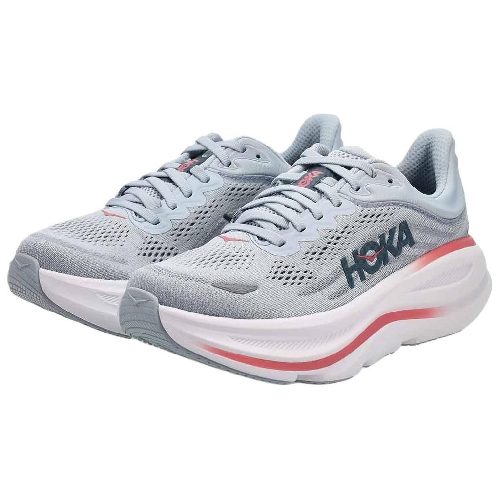 HOKA One One Bondi 9 Износостойкие Дышащие Упругие Повседневные Беговые Кроссовки Женские Серые 1162014-MBLW