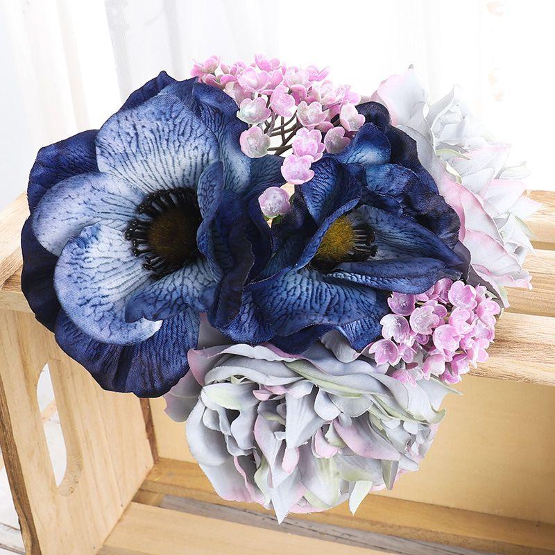 Пышный букет мак пион гипсофила симуляция цветка идеально подходит для домашнего декора и реквизит для фотосъемки