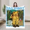 BAD BUNNY TOUR 2025 Blankets Coral Fleece Plush Winter Multi-function Lightweight Thin Throw Blankets for Bed Outdoor Bedspread