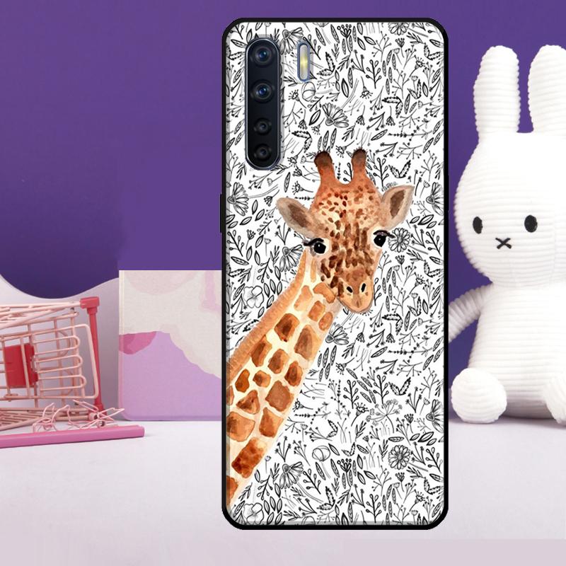 Cute Cartoon Giraffe Case For Oppo A18 A38 A78 A98 A58 A60 A80 A40 A96 A76 A16 A94 A74 A54 A15 A17 A57 A77 A5 Pro