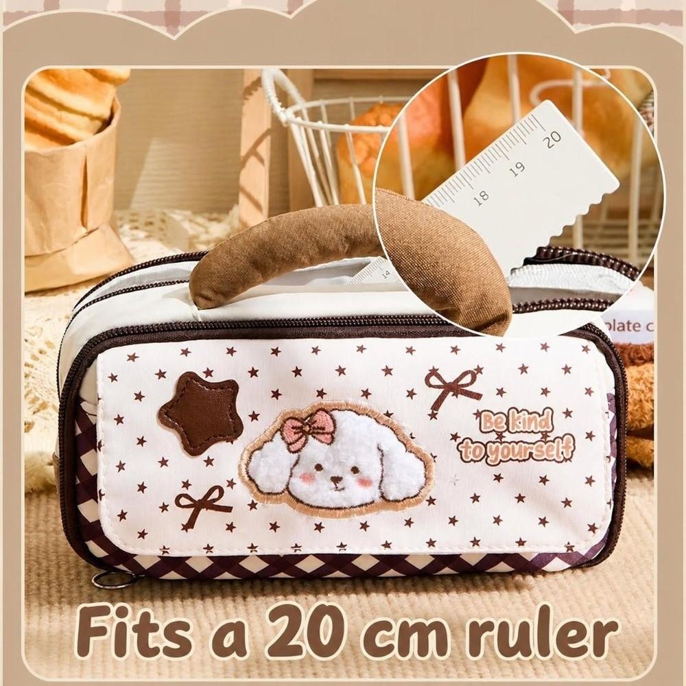 Large Capacity Pencil Case Handheld Design Storage Bag Stationery Pouch School Use