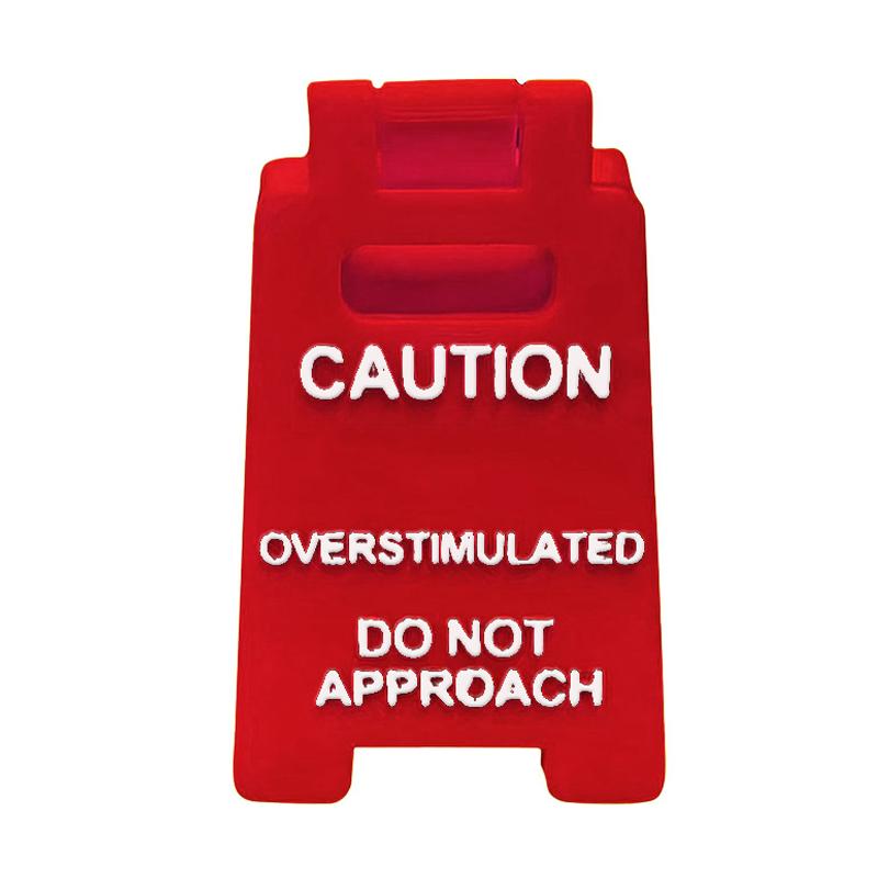 Внимание Перестимулирован Настольная табличка Напечатанная на 3D-принтере Смешная предупреждающая табличка Мини-декор для офиса Юмор Подарок-прикол для коллеги, сотрудника, начальника