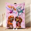 Cute Paw Patrol Pups Anime Cartoon Flannel Blanket Soft Warm Throw Blanket For Living Room Sofa Nap Lightweight Home Decor Birthday Gift