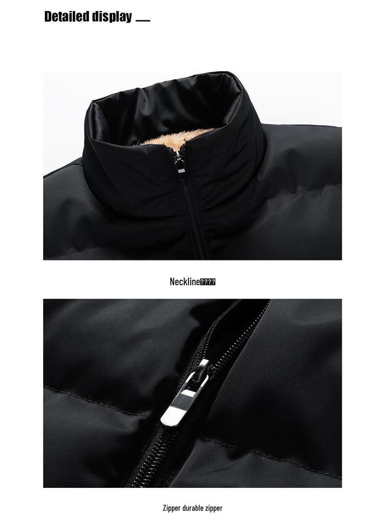 Мужской зимний жилет из овечьей шерсти, пуха и хлопка - Толстый, теплый, без рукавов, большого размера