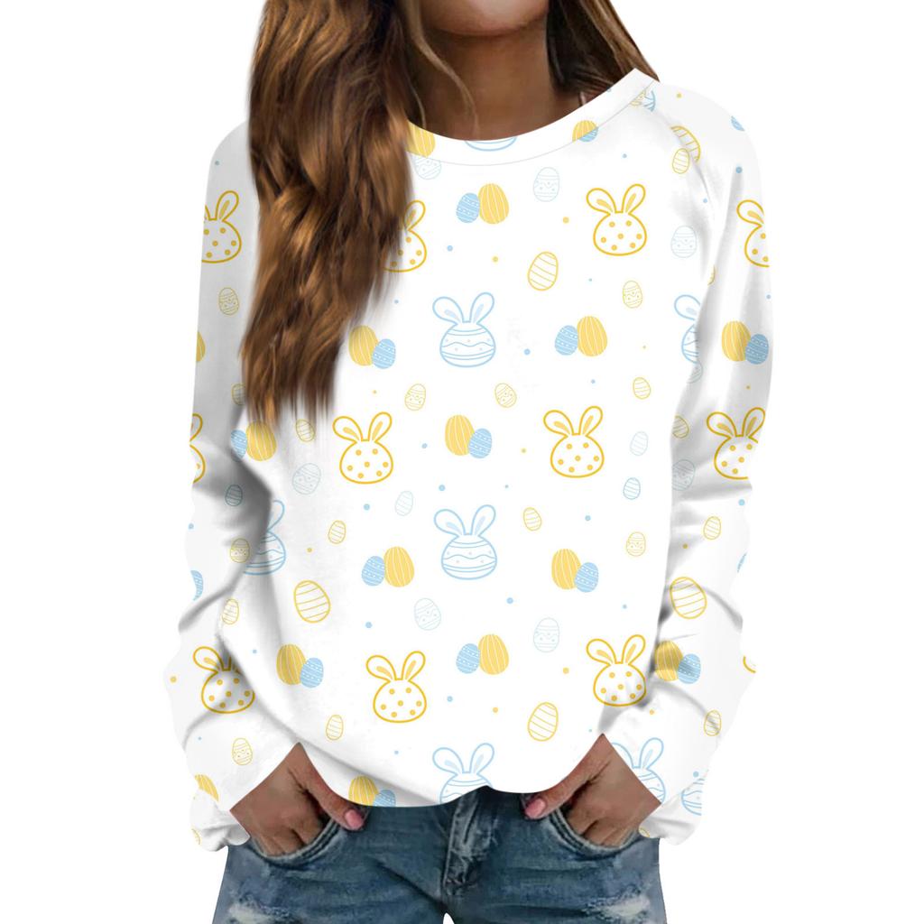 Женская мода повседневная толстовка с длинным рукавом и круглым вырезом с принтом