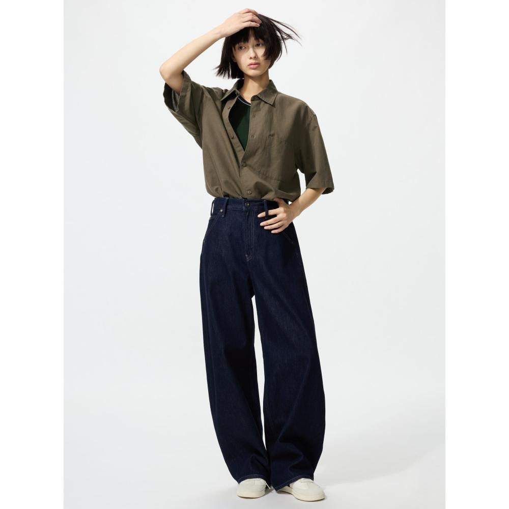 Uniqlo Японская хлопково-льняная рубашка