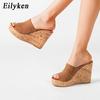 Fashion Eilyken 2025 New Summer Casual Cozy Platform Wedges Heels Slippers Ladies Fashion Open Toe Roman Women's Sandals Shoe Size 36-43