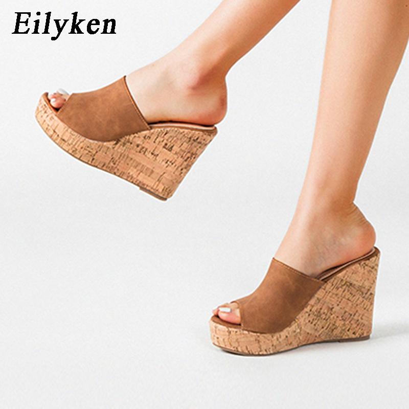 Fashion Eilyken 2025 New Summer Casual Cozy Platform Wedges Heels Slippers Ladies Fashion Open Toe Roman Women's Sandals Shoe Size 36-43