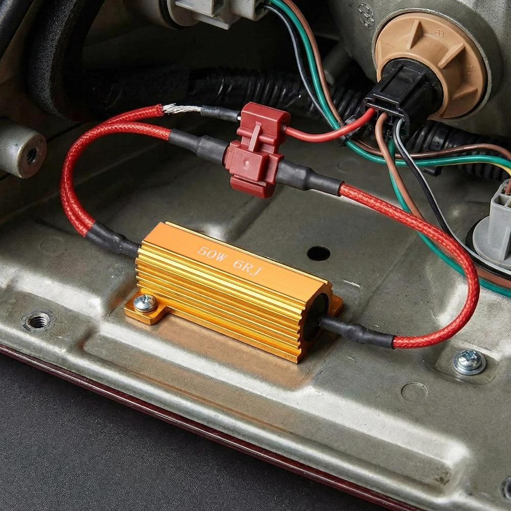 50W 6RJ LED Load Resistor Hyper Flash Fix Turn Signal Error Code Canceller Auto Decoder Car Motorcycle Warning Adapter Cables