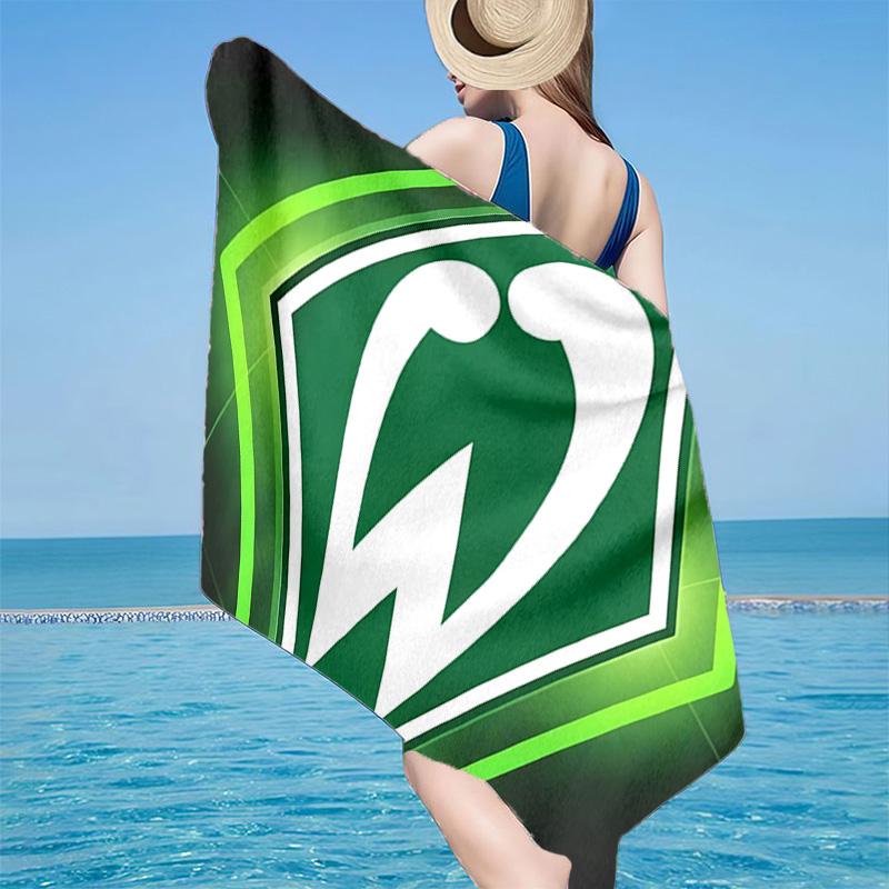 1PC Green Bremen Pattern Beach Towel - Soft, Absorbent Microfiber, Lightweight, Ideal for The Beach, Parties, Travel, Camping fan gifts