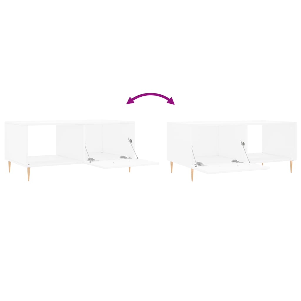  Журнальный столик, белый, 90x50x40 см, древесный материал