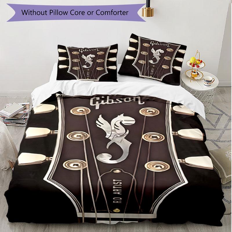 3pcs Duvet Cover Set (1*Duvet Cover + 2*Pillowcase, Without Core), Gibson Print Soft All‑Season Bedding Set, Home Bedroom Decor Gift